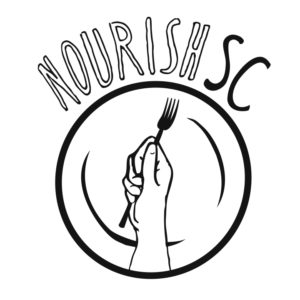 Nourish SC Logo a plate with a hand holding a fork